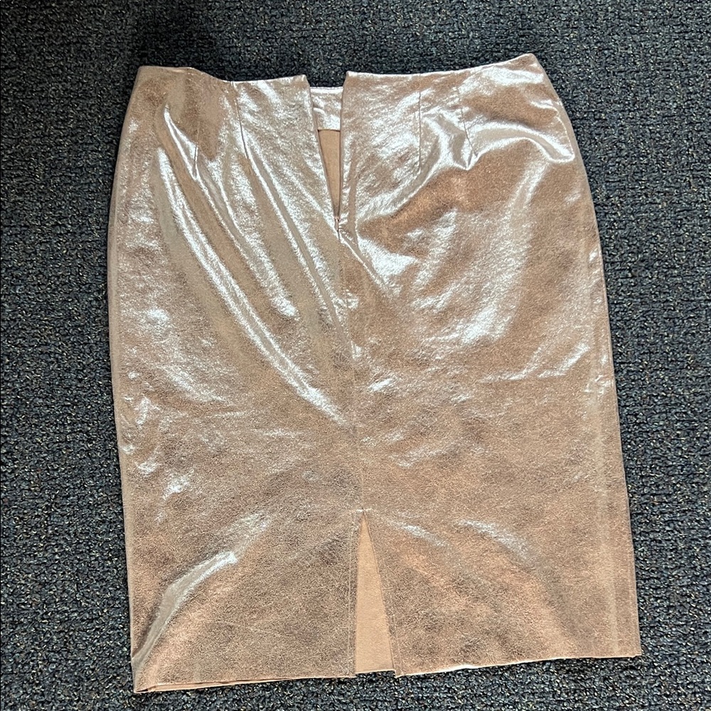 White House Black Market Metallic Pink/Beige Pencil Skirt - Women's Sleek Shine - Picture 6 of 6